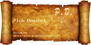 Pich Dominik névjegykártya